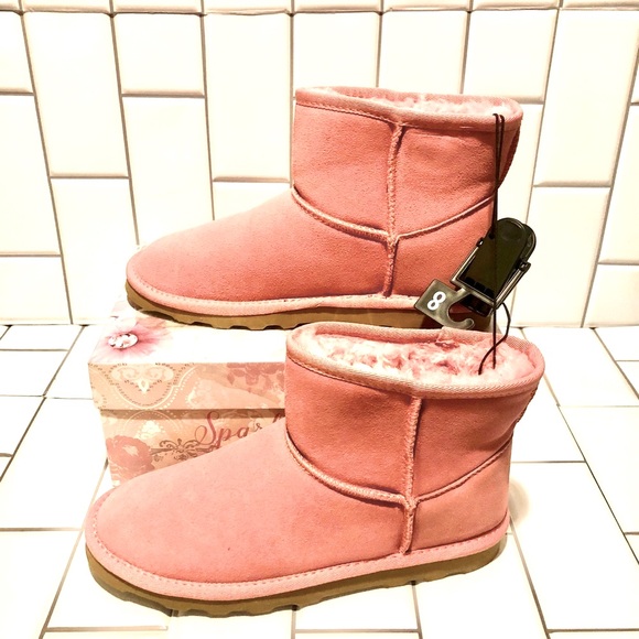 🎀 Time & Tru pink short genuine suede leather boots women’s size 8 new tags 🎀 - Picture 5 of 6